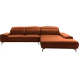 Musterring Wohnlandschaft MUSTERRING "MR 2490", braun (cognac, b), B:342cm T:207cm, Sofas, Wohnlandschaft, Bronze-Fuß, Sitzhöhe 48cm, wahlweise mit Funktionen, Maße 342 x 207 cm