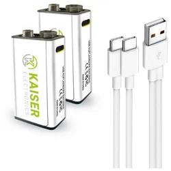 Kaiser Electronics USB-C Lithium-Ionen-Akku 9V 5850 mWh 2er