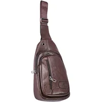 DONBOLSO Brusttasche Herren - Lederbrusttasche Umhängetasche für Herren - Elegant und praktisch für den täglichen Gebrauch - Slingtasche Herren - Crossbody Tasche - Dunkelbraun Bag