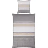 Erwin Müller Bettwäsche Seersucker grau Größe 1x 155x200 cm | 1x 80x80 cm