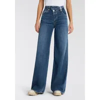Herrlicher 5-Pocket-Jeans Mäze Flared Denim Light mit asymmetrischem Bund blau 32