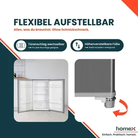 Homex CS0881-S Tischkühlschrank (90 l, 850 mm hoch, Silber)