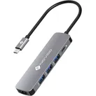 NOVOO USB-Adapter USB-C zu HDMI, USB 3.0, USB-C PD, USB C Hub HDMI 4K MacBook Pro/Air M1 Adapter mit 4K HDMI,100W PD grau