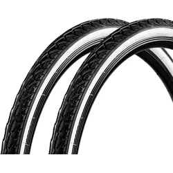 Pentagon Sports Fahrradreifen Drahtreifen Whitewall Cityreifen 2 Reifen 28 x 1,5" schwarz/weiß