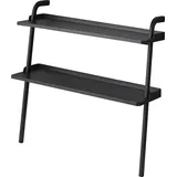 Yamazaki 5046 Frame Lehnendes Schuhregal schwarz, Stahl/ABS-Harz/Silikon, minimalistisch, 50 x 22 x 48 cm