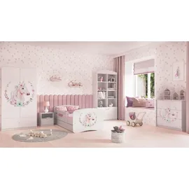 raumhirsch furniture Kinderbett mit Motiv Pferd 80 x 180 cm Holzwerkstoff weiß
