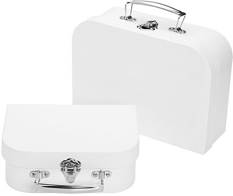 Deko-Koffer-Set, weiß, 25 x 18 x 8,5 cm und 20 x 14 x 7,5 cm, 2 Stück