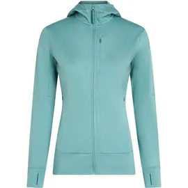 Icebreaker 260 Quantum IV LS Zip Hoodie - Merino Fleecejacke - Damen Kapuzenjacke türkis S