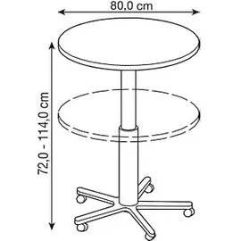 Hammerbacher VST08 Stehtisch höhenverstellbar buche 80,0 x 80,0 x 72,0 - 114,0 cm