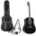 Red Hill Westerngitarre Red Hill D-1 BK, Dreadnought, Linde & Mahagoni, 6 Saiten, Hochglanz, inkl. Gitarren-Accessoires, Ideal für Einsteiger & Fortgeschrittene