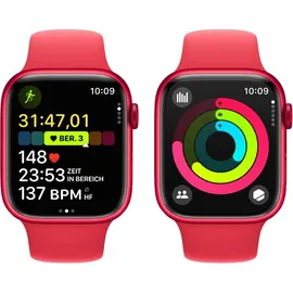 Apple Watch Series 9 GPS 45 mm Aluminiumgehäuse (product)red, Sportarmband (product)red M/L