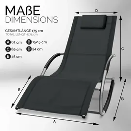 tillvex Relaxliege 150 x 78 x 89 cm Grau