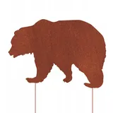 Kapaga - Gartenfigur aus Rost auf Einschlagbeinen - Metall Tierfigur - Edelrost Dekofigur - Tier Figur - Dekoration Gartendeko - Gartendekoration (Bär - Höhe 54 cm)