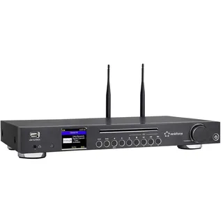 Renkforce RF-DAB-IR1702 Internet CD-Radio DAB+, FM, Internet CD, Bluetooth®, DLNA, WLAN, Internetradio Inkl. Fernbedienung Schwarz