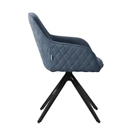 ML-Design Esszimmerstühle drehbar 4er Set Textil Webstoff Blau Drehstuhl