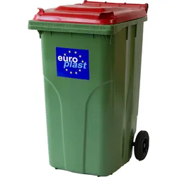 Abfall- und Wertstoffsammelbehälter / 2-Rad Container (F) -  rot / grün / 580