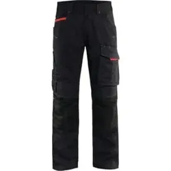 Blakläder Service Bundhose Service Plus, schwarz / rot, Konfektionsgröße 25 Grammatur 250