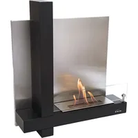 Purline - Bioethanol-wandkamin Aus Schwarzem Edelstahl
