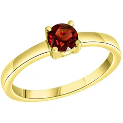 Fingerring FIRETTI "Schmuck Geschenk Silber 925 Damenring Verlobungsring Solitär" Gr. 52, gold (gelbgoldfarben, rot, rot), Fingerringe, Damen, 52, Silber 925 (Sterlingsilber), 2mm, mit Granat