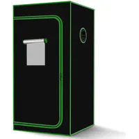 Growzelt 60x60x180 cm, Indoor Grow Tent Schwarz Reflektierende 600D Mylar Zuchtzelte Hydrokultur,abnehmbaren Boden Tablett, Grow Zelt für Pflanzen wachsen Raum