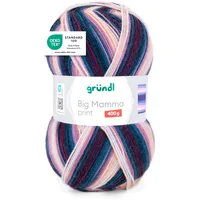 120 Wolle Big Mamma Print flieder/petrol 400 g