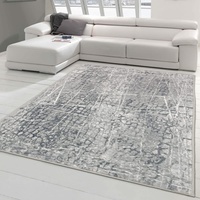Teppich-Traum moderner Wohnzimmer Designerteppich mit dezenten Farben abstrakt Gemustert in grau, Größe 120x170 cm
