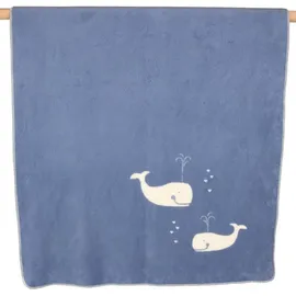 David Fussenegger Kinderdecke Maja 'Wale' 100 x 150 cm Mittelblau