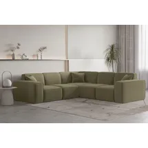 Fun Möbel Ecksofa Designersofa CELES PREMIUM Stoff Opera Velvet Olivgrün Seite Universal