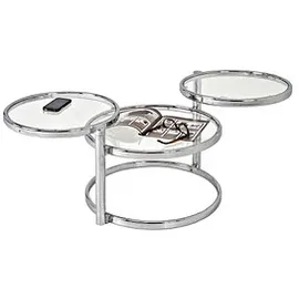 Haku-Möbel HAKU Möbel Couchtisch Glas chrom 58,0-140,0 x 50,0 x 43,0 cm