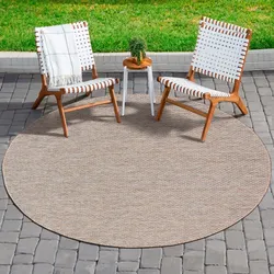 Teppich SANAT "Melissa 8000", beige, H:10mm Ø:200cm, Kunstfaser, Teppiche, Kurzflor, In -und Outdoor geeignet, Wohnzimmer