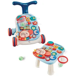 Kikkaboo Laufwagen 2 in 1 Grow Spieltisch Motorikspielcenter Musik Lichtfunktion blau