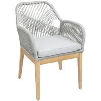 Mendler Gartenstuhl HWC-H56b, Sessel Outdoor Stuhl, wetterfest Seilgeflecht Rope