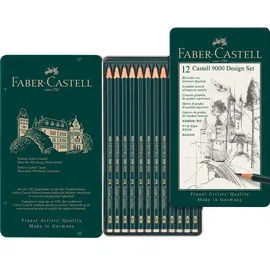 Faber-Castell Bleistifte Castell 9000 Design Set, 5B-5H, 12er Set