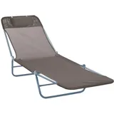 Outsunny Sonnenliege 182 x 56 x 24,5 cm kaffebraun klappbar