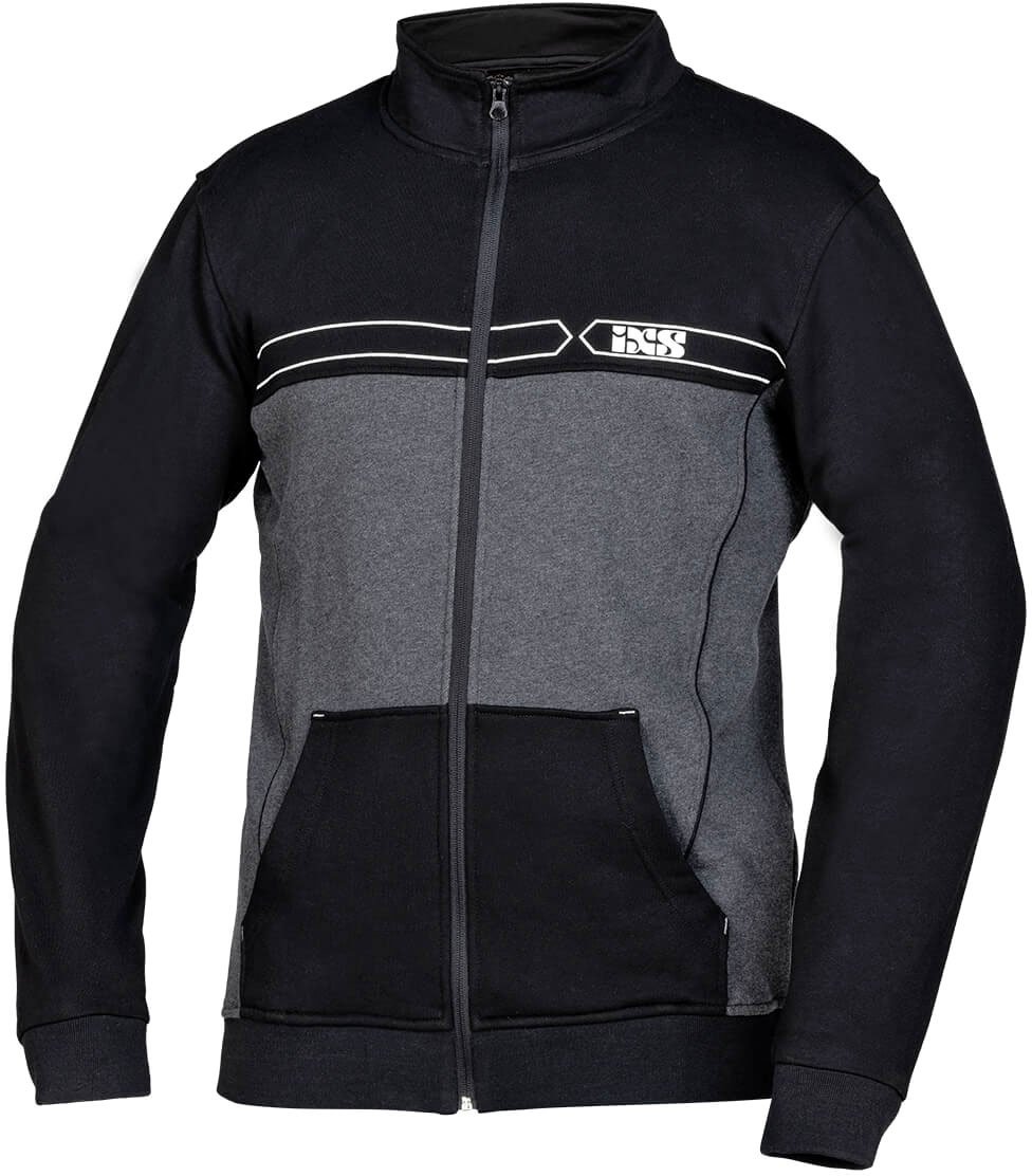 IXS Team Zip-Sweat 1.0, Textiljacke - Schwarz/Grau - XXL