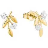Amor Paar Ohrstecker AMOR "2020250", gold (goldfarben, kristallweiß), Ohrringe, Damen, Gelbgold 585, mit Zirkonia (synth.)