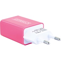 Schwaiger 230V USB Weiß/Pink (10.50 W), USB Ladegerät, Pink
