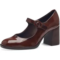 TAMARIS Damen Pumps Blockabsatz Vegan; Brown PATENT, EU
