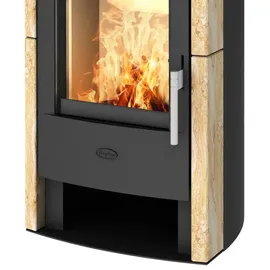 FIREPLACE Elite Budapest Stahl Schwarz/Abdeckplatte Sandstein