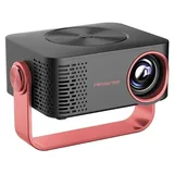 1080p Mini Beamer - T4 LED WiFi-Projektor - Integrierter Lautsprecher - Für Handy & Heimkino - EU-Stecker - Adapter Inklusive - Schwarz + Rot - Schwarz/Rot