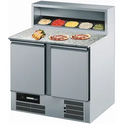CHROMOnorm Edelstahl Pizzatisch mit 2 Türen