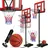 Kesser KESSER® Basketballkorb Premium mit Ständer Rollen Inkl. Basketball + Pumpe verstellbare Korbhöhe 230 bis 305 cm höhenverstellbar Korbanlage Outdoor Rot