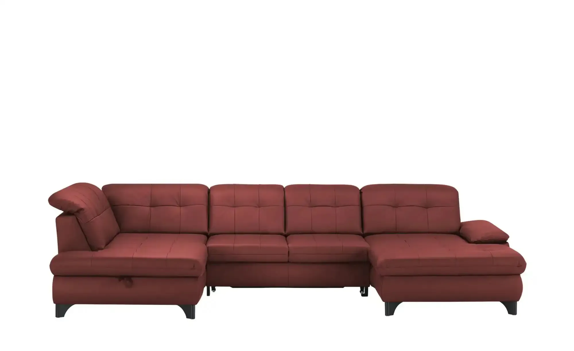 Kollektion Kraft Wohnlandschaft Leder  Jona ¦ rot ¦ Maße (cm): B: 368 H: 100 T: 194.0