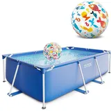 Intex Rectangular Frame Pool - Aufstellpool - 260 x 160 x 65 cm mit Strandball