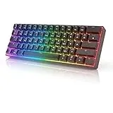 GK61 Mechanische Gaming-Tastatur – 61 Tasten RGB beleuchtete LED-Hintergrundbeleuchtung, PC/Mac Gamer Tactile (Gateron Optical Brown)