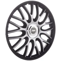 Auto-Style Satz J-Tec Radzierblenden Orden 16-Zoll Schwarz + Chrom Ringe