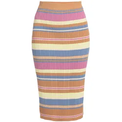 Sommerrock ROXY "Playa Morning", Damen, Gr. XL, camel swithbackstripe sweaters, 100% Baumwolle, Röcke