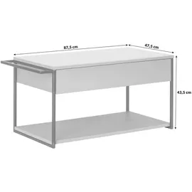 Fackelmann Waschtischunterschrank 1 Schublade 87,2 x 44,1 x 47,5 cm Grau
