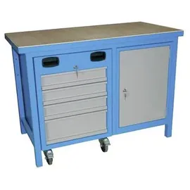 AEROTEC Werkbank Stahl 1190 x 850 x 600 mm Blau/Grau