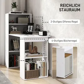 Homcom Schreibtisch Esstisch mit Regal Computertisch Arbeitstisch Laptoptisch